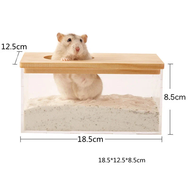 Hamster Bathroom House Sandbox Full Transparent Urine Sand Basin Golden Bear S/L Hamster Bath Toilet Bathroom Container