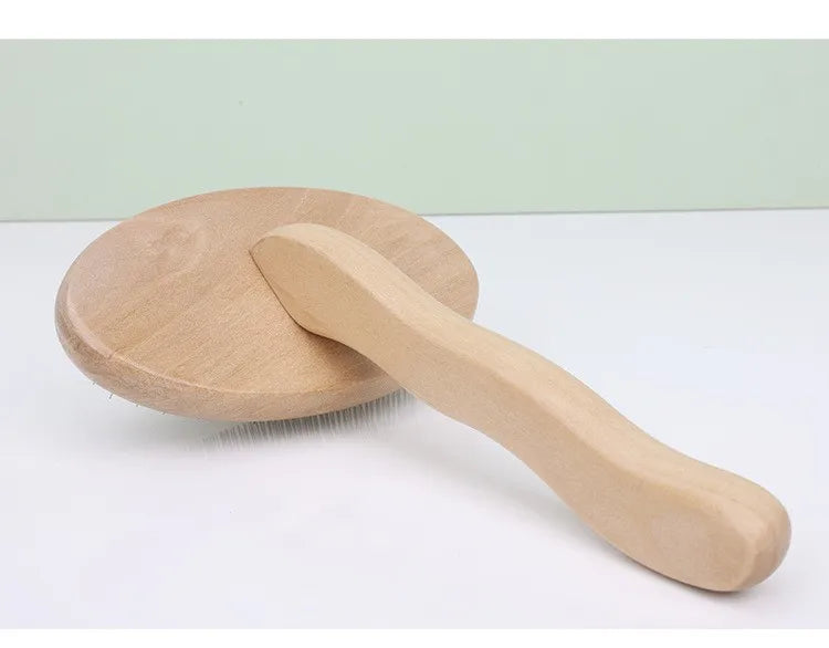 Dog Comb Wooden Handle Dog Brush Pet Grooming Comfortable Handle Combs for Cats Hair Knot Opening Dogs Hair Remover Pet Products