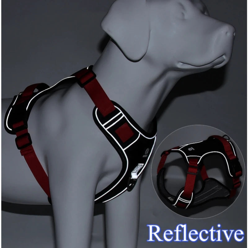 Reflective Dog Harness 1680D Waterproof Oxford Harness for Large Dogs Pet Shop Tactical Vest Harnesses Medium Dog Accessories