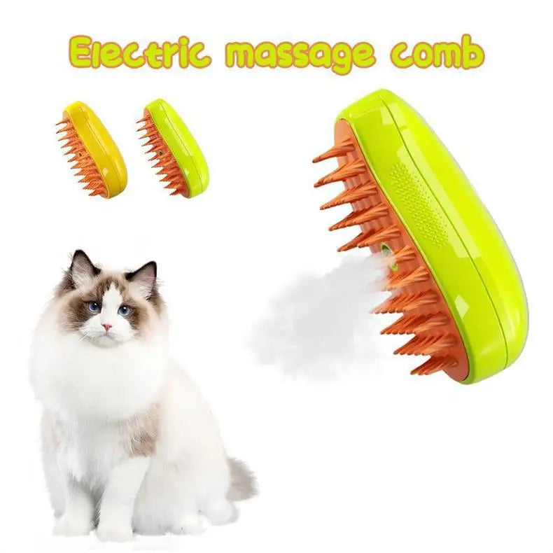 Cat Steam Brush Electric Spray Water Spray Kitten Pet Comb Soft Silicone Depilation Cats Bath Hair Brush Grooming Supplies