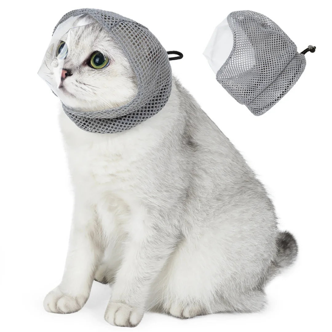 New cat supplies: breathable cat hat, anti bite and anti scratch mask, adjustable cat head cover, anti bite and anti licking sca