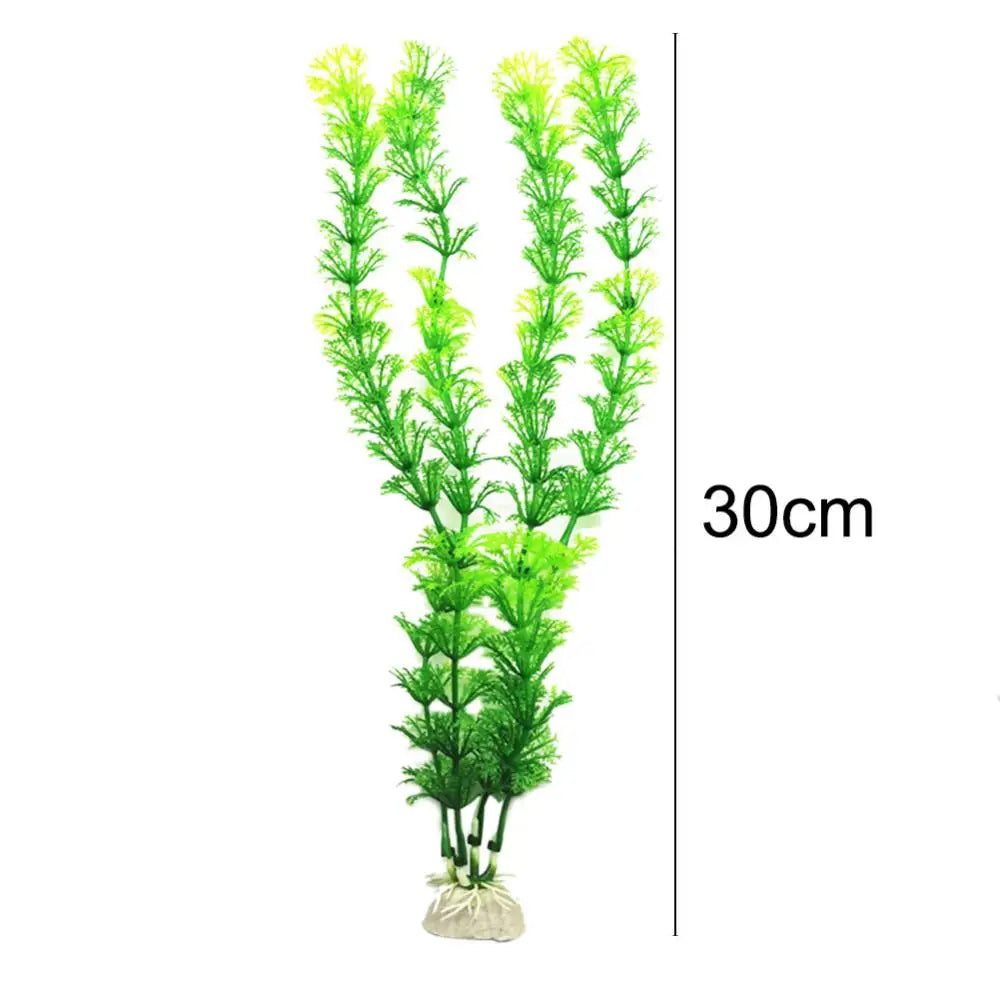 Aquarium Simulation Plant Aquatic Fish Tank Plants Plastic Artificial Water Grass Fish Tank Decoration Accessories(About 30cm)어항