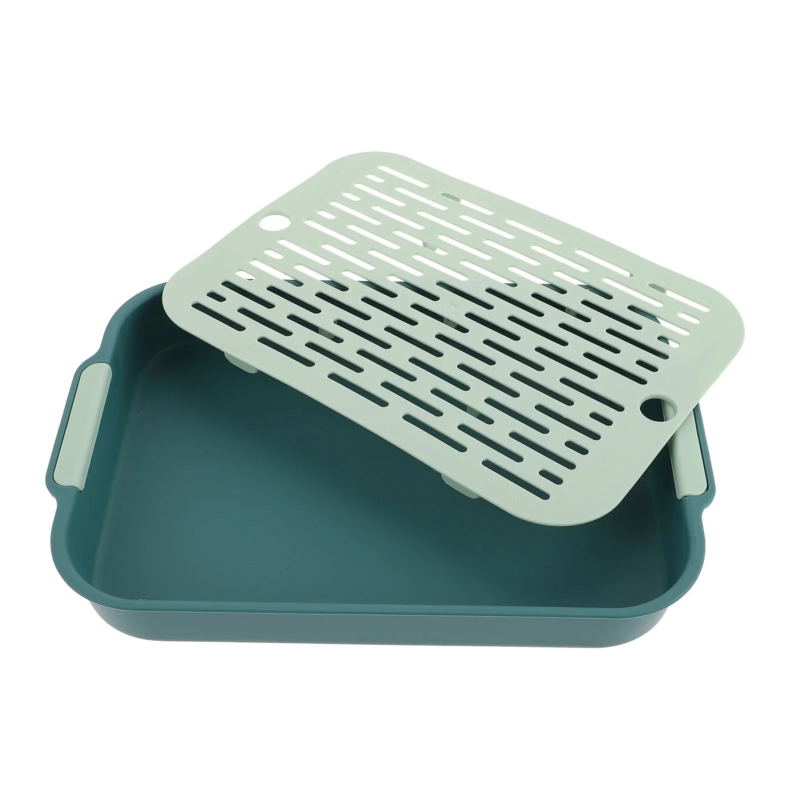 Rectangular Thick Bottom Net Pet Litter Box Cage Rabbit Training Potty Bunny Toilet Hamster Waste Container Safe Flat Bottom