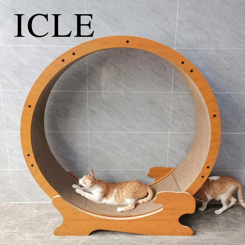 Cat Running Wheel Cat Training Supplies Silent Cat Fitness Roller Corrugated Cat Scratcher Cat Scratching Board Replaceable