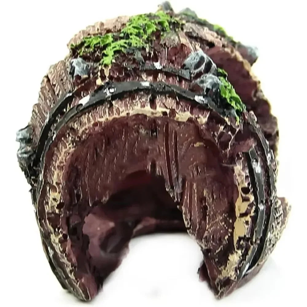 Aquarium Artificial Barrel Cave Resin Ornaments Decorations Landscaping Accessories For Fish Tank Aquarium Decoration Supplies