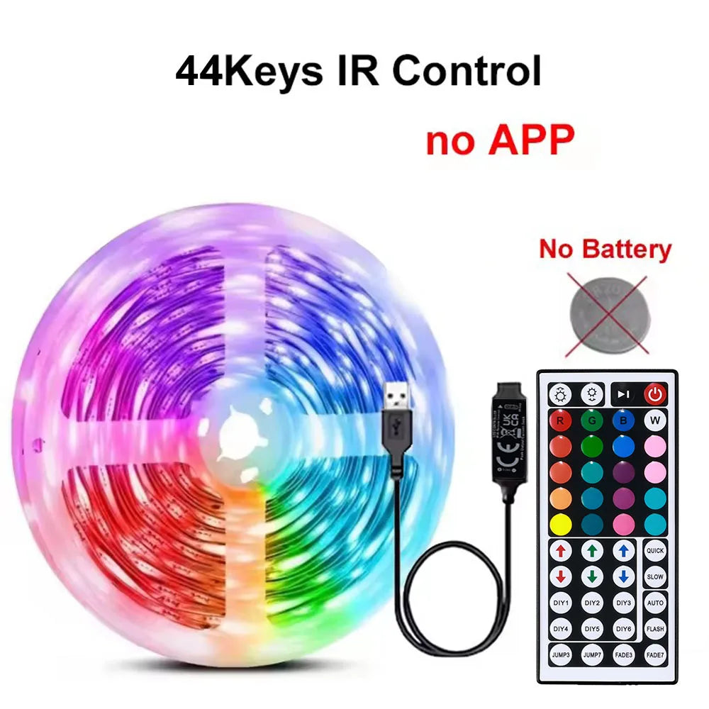 LED Strip Lights RGB SMD5050 1M-40M Led Strip Diode Tape Ribbon Music Sync 16Million Colors Changing for Party Home TV BackLight