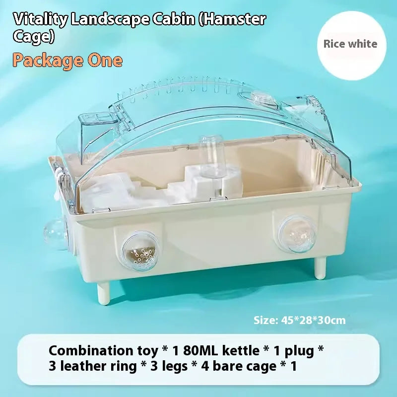 Large Transparent Hamster Cage Double Layer 45 Basic Enclosure Gerbil House for Small Pets with Ventilation Design hamster