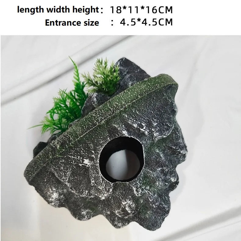 Aquarium Caves Accessories for Fish Axolotl Bubbler Aquarium Decoration Fish Tank Ornament Aquarium Shrimp Hiding ZSP04