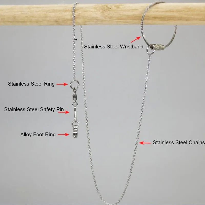 Bird Parrot Foot Chain Stainless Steel Ankle Foot Ring Stand Chain Outdoor Flying Training Starling Pigeon Bird Accessories