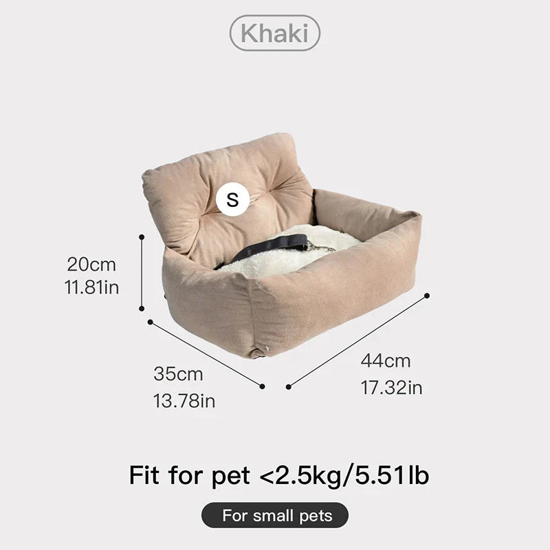 Dog Car Seat Bag Short Plush Detachable Pet Travel Backpack Pet Handbag Carrier Bag Lightweight Cat Foldable Dog Bag