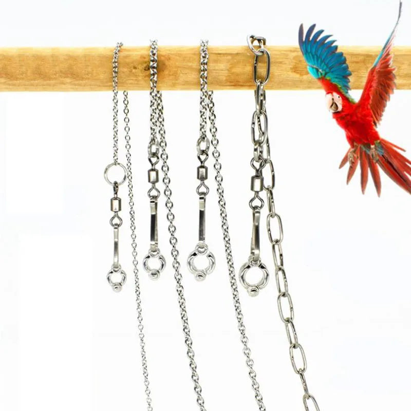 Bird Parrot Foot Chain Stainless Steel Ankle Foot Ring Stand Chain Outdoor Flying Training Starling Pigeon Bird Accessories