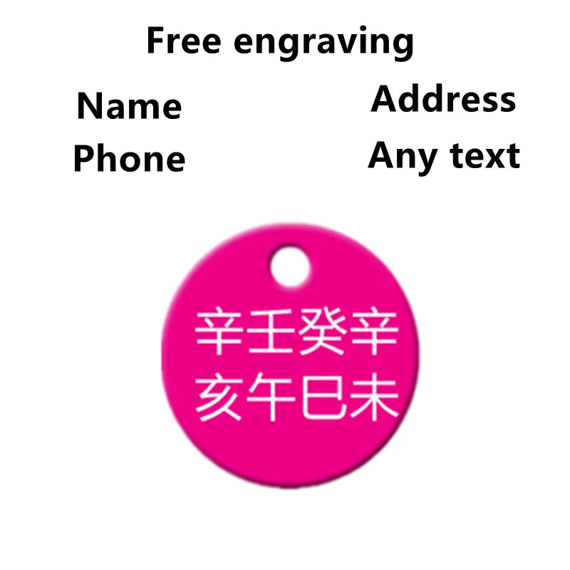 2pcs Free Laser Engraving Pet Dog ID Tag Cat Puppy Name Pendant Tags Personalized Custom Pets Tag Collar Anti-lost Nameplate