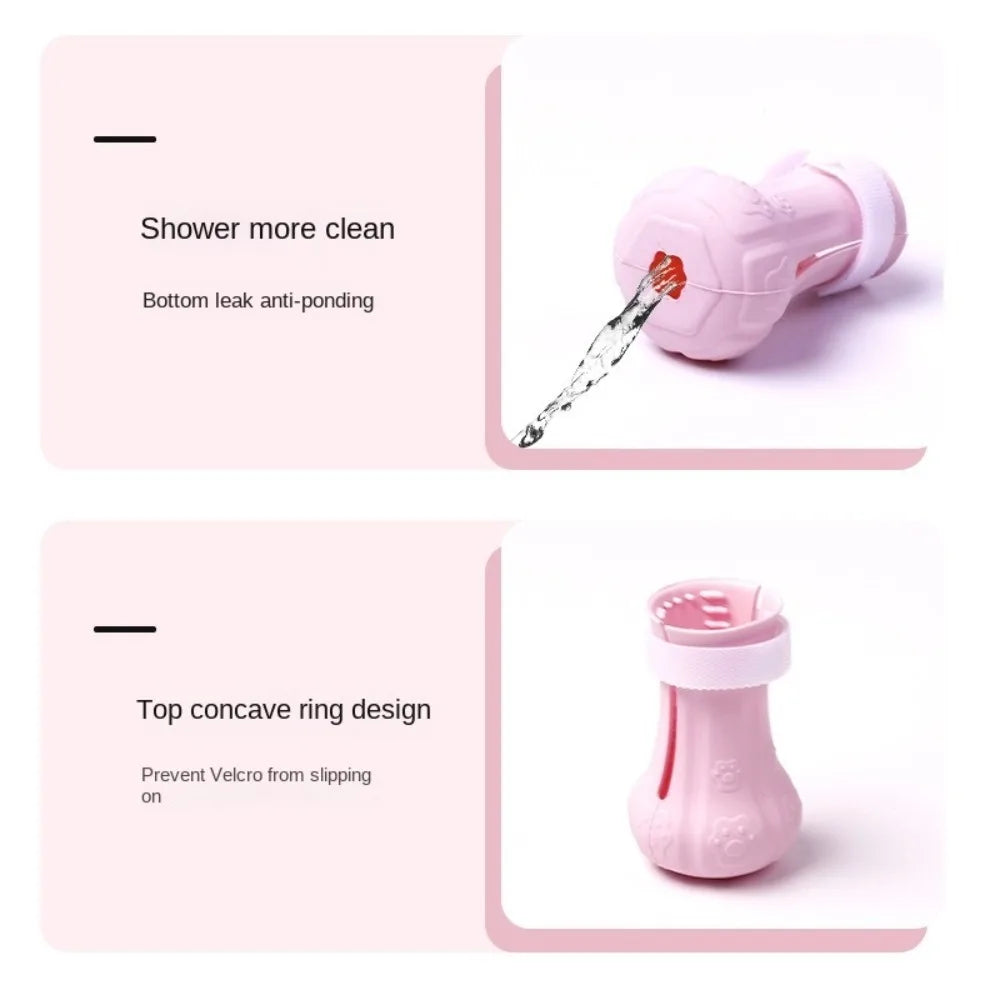 4PCS Adjustable Cat Foot Cover Silicone Multi-Color Anti-Scratch Cat Shoes Waterproof Cat Claw Protector Pet Grooming