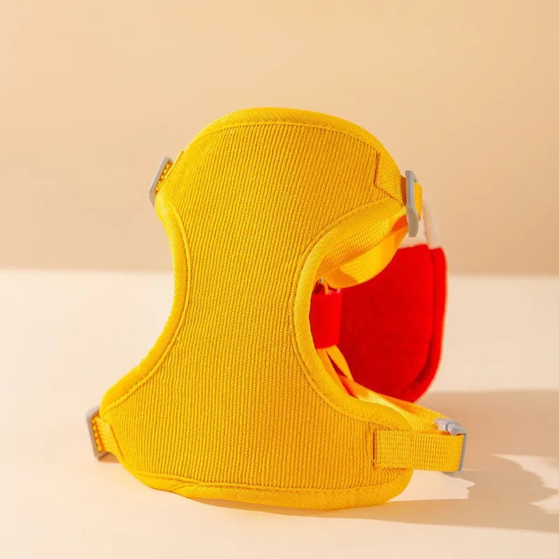Pet Cute Burger and French Fries Backpack Towing Rope Cat Vest Dog Chest Strap for Walking Dog Rope Supplies Dog Bag
