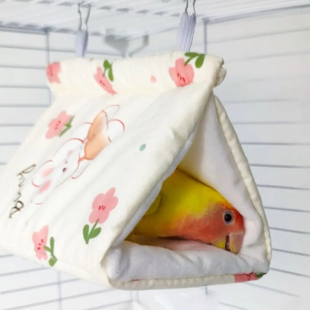 Easy to Use Soft Parrot Warm Hammock Cartoon Cute Pet Sleeping Bed Thickened Triangular Cotton Nest Pet Supplies