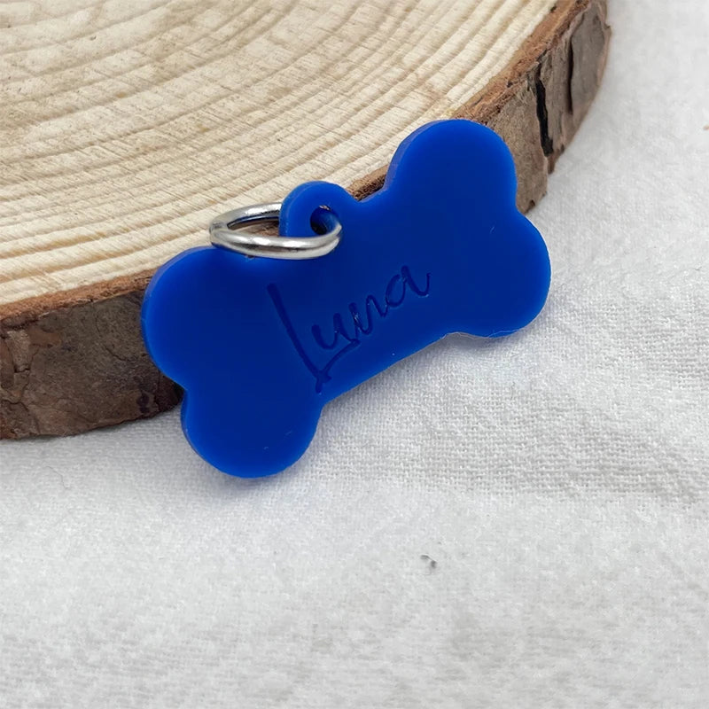 2024 Silicone bone shape Pet Anti-lost ID Tag Personalized Dog Collar Tag Engraved Name Custom Pendant Puppy Collars Accessories