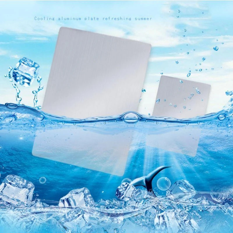 JU64 Pet Rabbit Cooling Mat Blanket Hamster Aluminum Cool Ice Pad Pet Cage Sleeping Bed Plate Cooling Pad for  Puppy