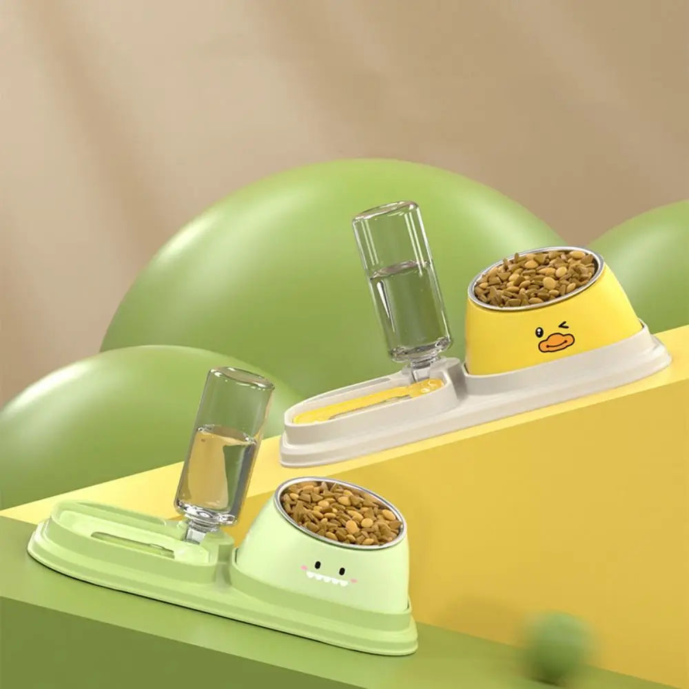 Anti Choking 3-in-1 Cat Bowl Detachable Neck Protection Pet Food Water Dispenser Non Slip Large Capacity Dog Cat Drinker Feeder
