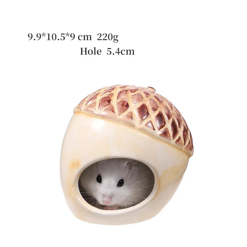 Pottery Hamster House Pet Bed Hideout Hut Hamster Gerbil Hamster House Guinea Pig Nest Sleeping Bed Ceramic House