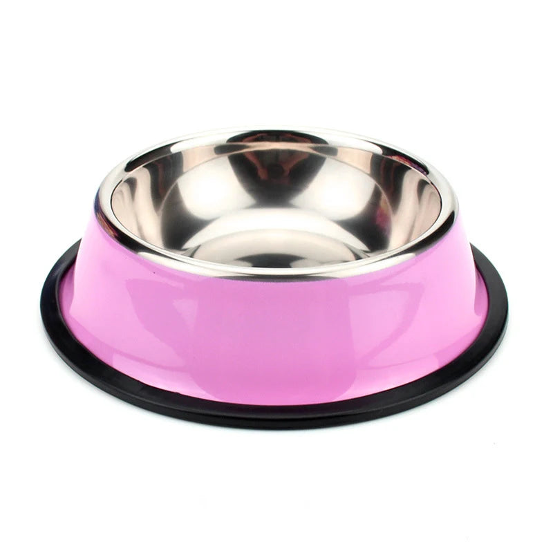 Stainless Cat Bowls Pet Steel Bowl Set Food Water Bowl for Dogs and Cats Anti-skid Cats Supplies