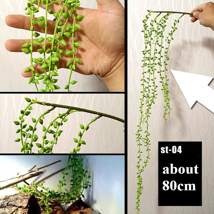 Reptile Landscaping Vine Fake Branches Rainforest Foam Rattan Terrarium Decor Habitat Decoration for Lizard Chameleon