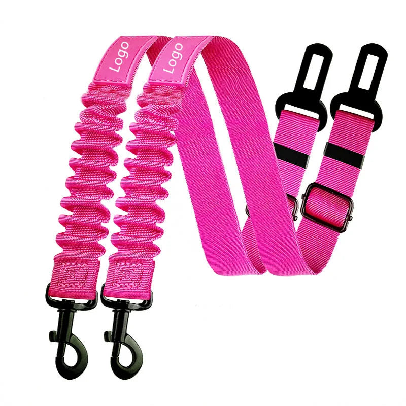 Amazon Car Dog Safety Buckle Pet Thickened Nylon Traction Elastic String Retractable Car Seat Belt Manufacturer