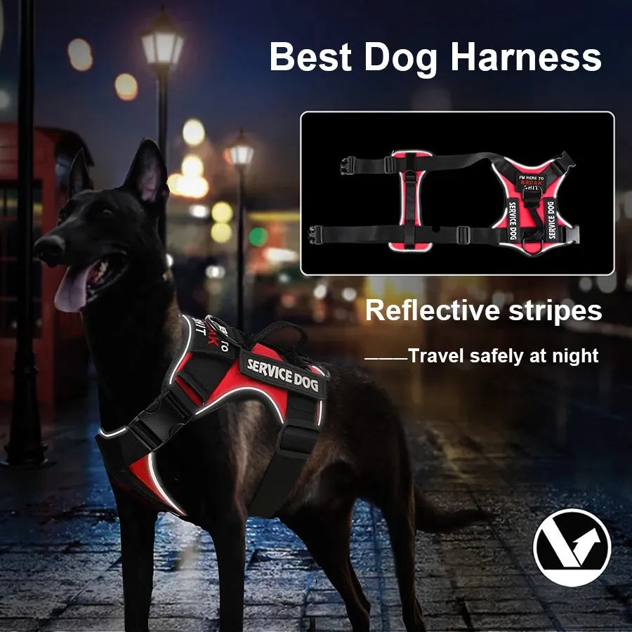 Reflective Pet Dog Harness No Pull Dog Vest Leash for Small Medium Large Dogs Walking Custom ID Tag Dog Accessories