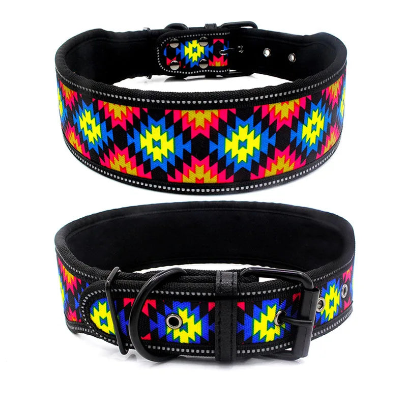 Fashion Big Dog Collar Reflective Adjustable Pet Collars for Small Medium Large Dogs German Shepherd Whippet Pets Accessories