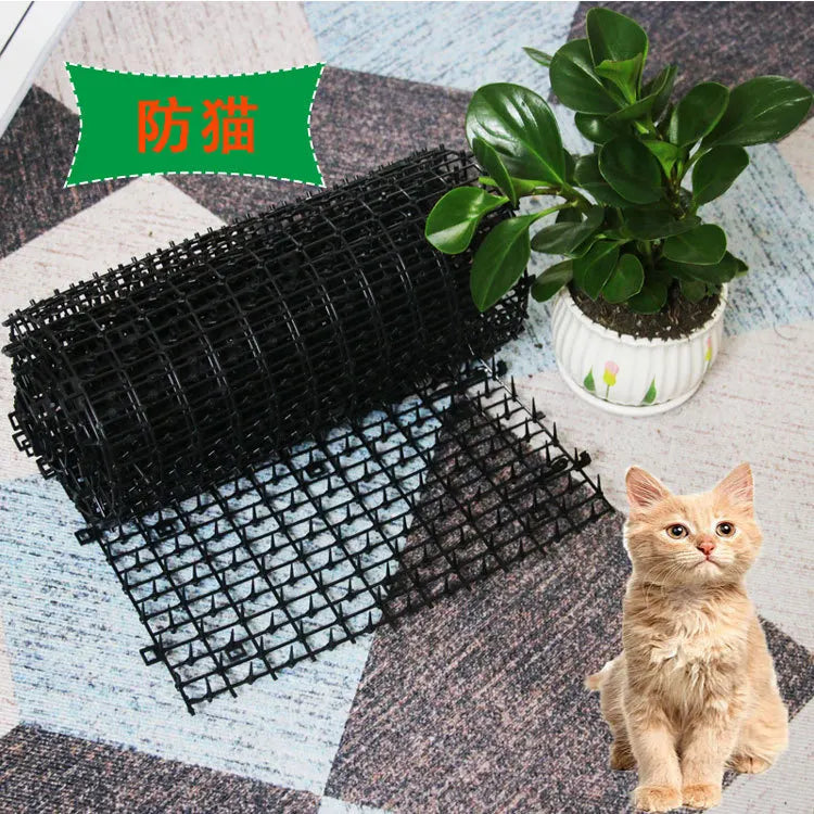200/400cm Garden Anti-cat Dog Net Repellent Mat Safe Plastic Spike Thorn Deterrent Green Plant Protection Supply Pet Products