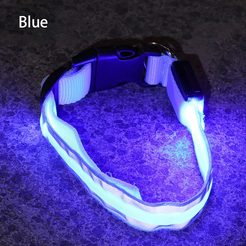Reflective Dog Collar Luminous Night Safety Usb Rechargeable LED Dog Collar Light For Small Dogs Cat Pet Collar Para Perro XS-XL