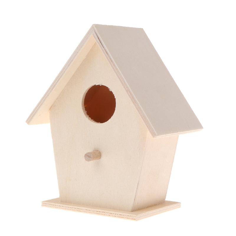 Wooden Bird House for Outside to Paint Bird Nesting Box Handmade Birdhouse with Perch for Small Birds Garden Decor