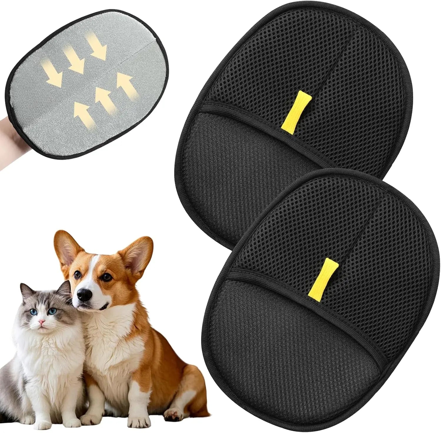 Reusable Electrostatic Pet Hair Removal Mitts Cat Dog Hair Remover Brush Sticking Device Home Hair Scraper Cat Grooming Gloves
