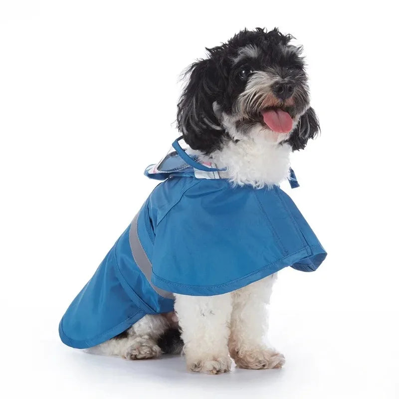 Dog Raincoat The Dog Face Reflective Dog Raincoat All-in-one Raincoat for Dogs with Closed Belly Pet Dog Duck Shark Frogs Shape