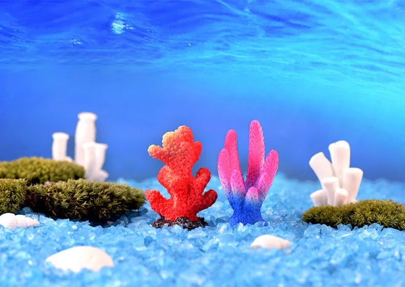 수족관 Simulation Resin Coral Ornaments Fish Tank Artificial Desktop Adornment Cute DIY Aquarium Background Landscape Decoration