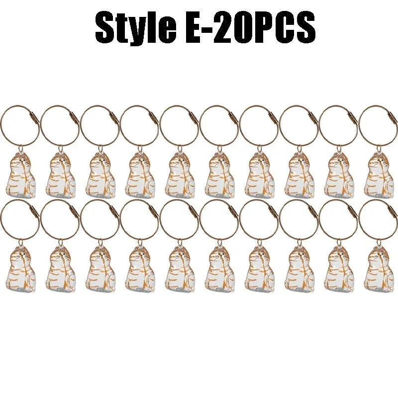 1-40PCS Pet Hair Organiser Memorial Keyring Transparent Cat Hair Organiser Souvenir for Pet Lovers Pet Memorials