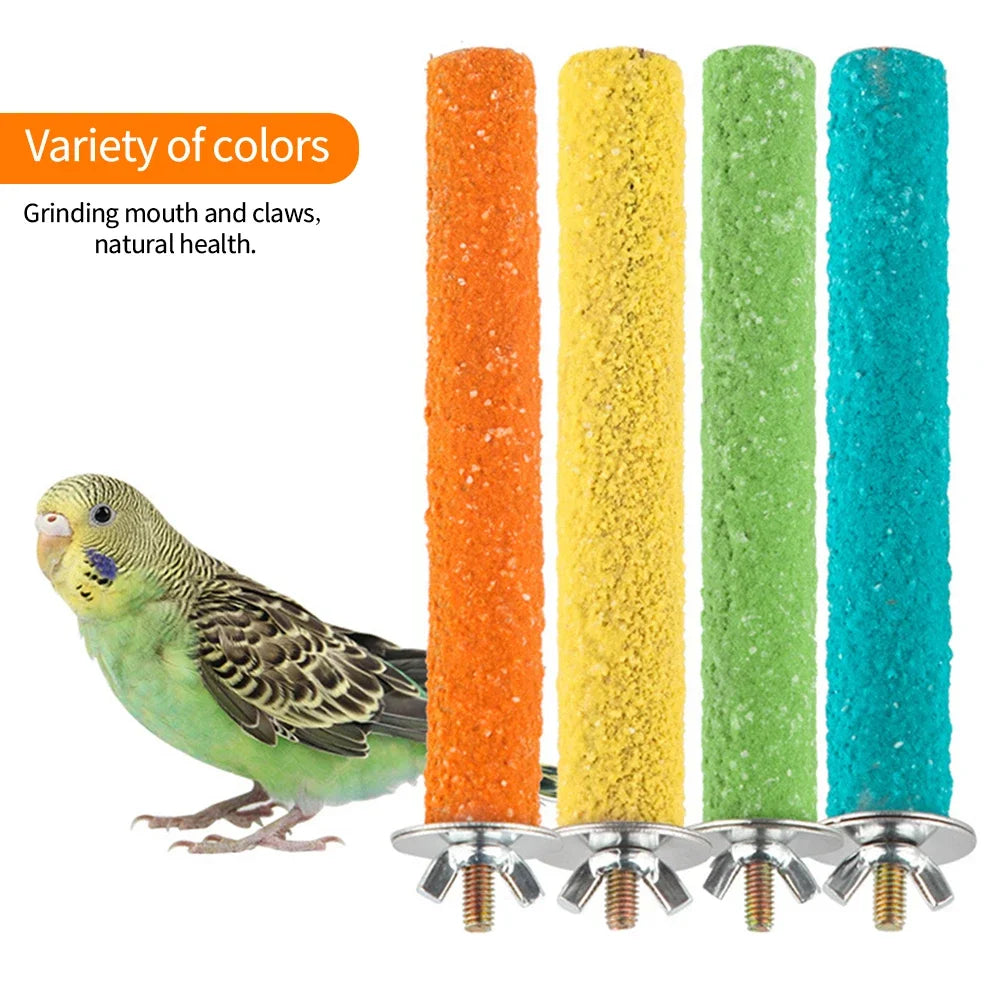 Bird Claw Beaks Grinding Bar Standing Stick Parrot Station Pole Bird funny Supplies Parrot Grinding Stand Claws Cage Accessories