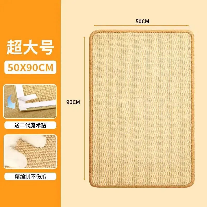 Mat Cat Scratching Board Wear-resistant Non-shedding Sofa Protector Sisal Mat Wall-mounted Vertical Claw Sharpening Cat Supplies