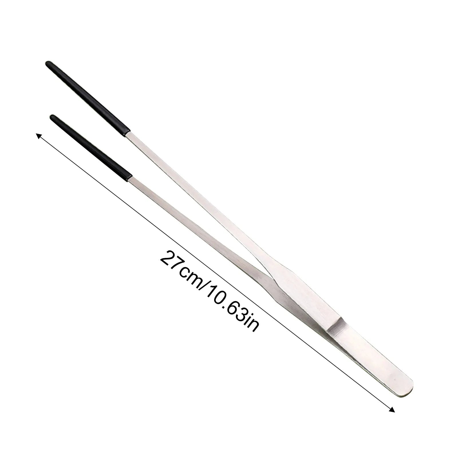 Stainless Steel Reptile Feeding Tongs With Rubber Tip,10.6” Straight&Curved Long Tweezers For Aquarium Or Craft aquarium