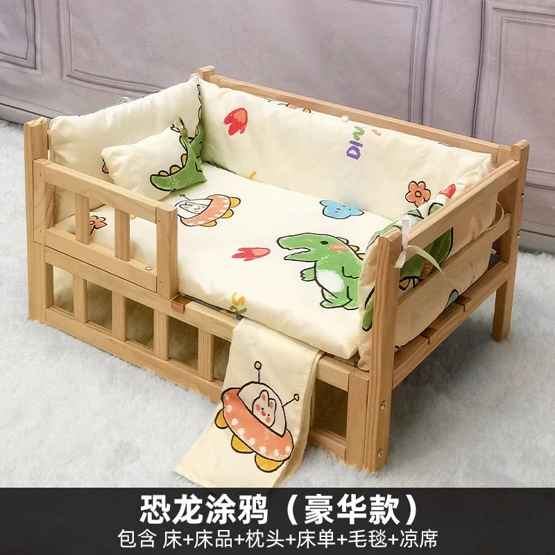 Off the Ground Solid Wood Pet Bed Four Season Universal Dog Bed Small to Large Teddy Bed at Special Price