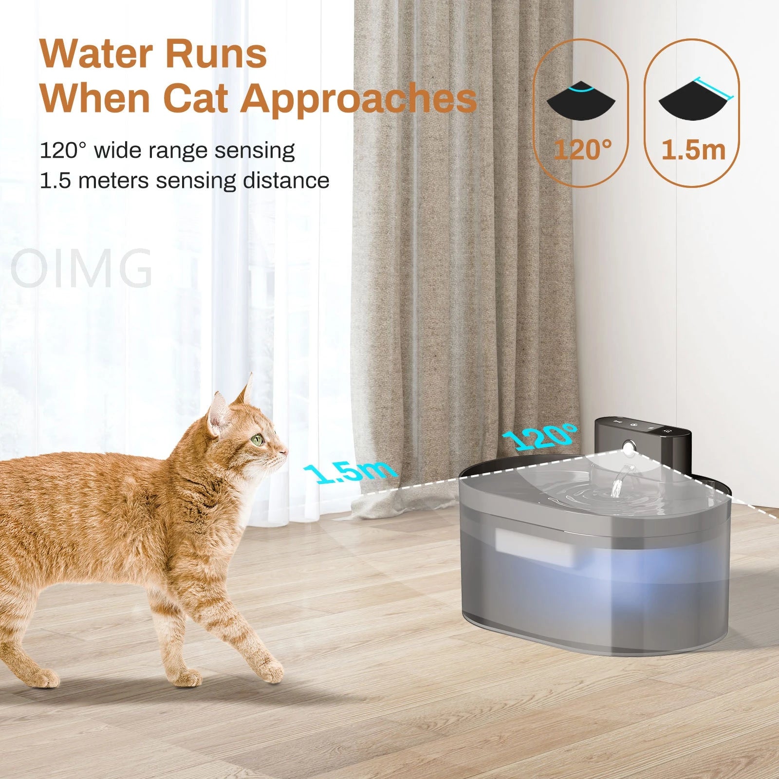 Rechargeable Cat Dog Water Dispenser Automatic Circulating Fountain Wireless No Plug Pet Drinking Bowl