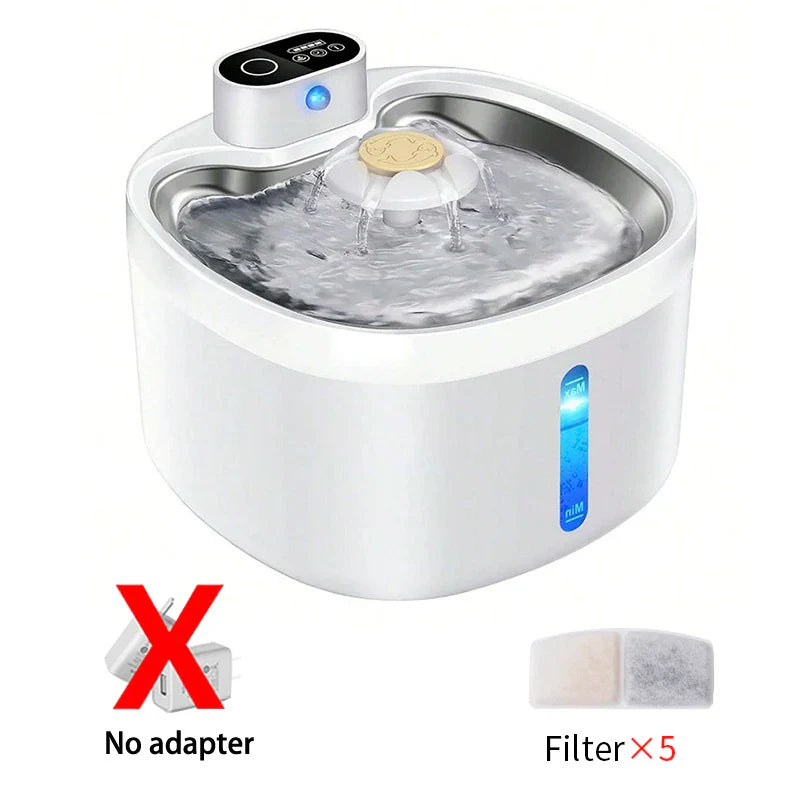 2.6L Wireless Charging Automatic Water Fountain  Intelligent Pet Water Dispenser With Filter Drinking Fountain For Cats Dogs
