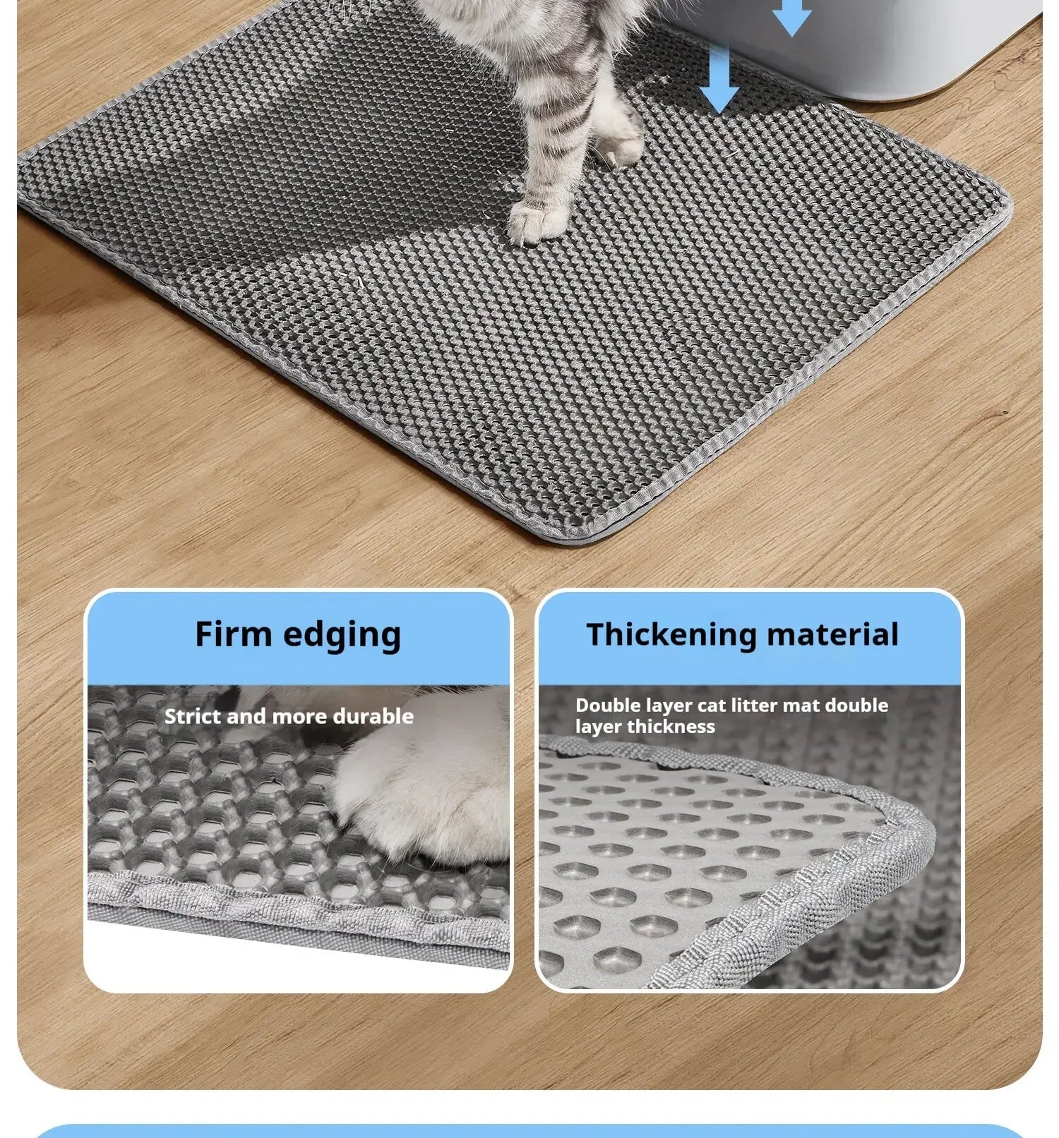 60x90cm Cat Litter Mat Waterproof Double Layer Pet Litter Box Mat Pet Toilet Cat Mat Nonslip Sand Cat Washable Pet Clean Mats