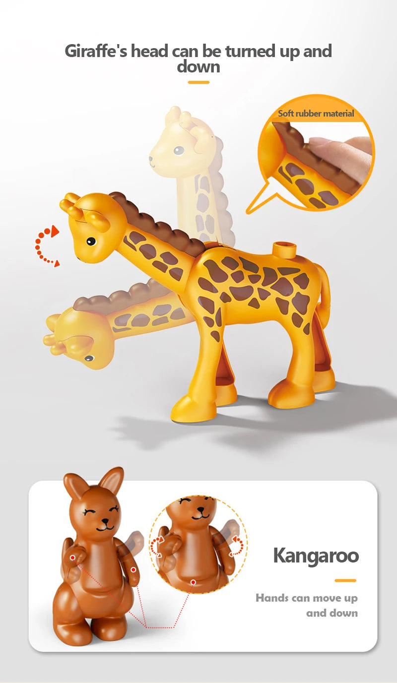 62-310 pieces DIY Building Blocks Bulk Compatible with Duplo Animals Marble Run City Classic Bricks Assembly Model Kids Toys