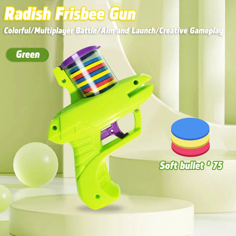 Funny Cat Toys Creative Turnip Gun With 15~75 pcs Reusable Foam Disc Pet Hunting Interactive Toy Dog Cat Pet Supplies