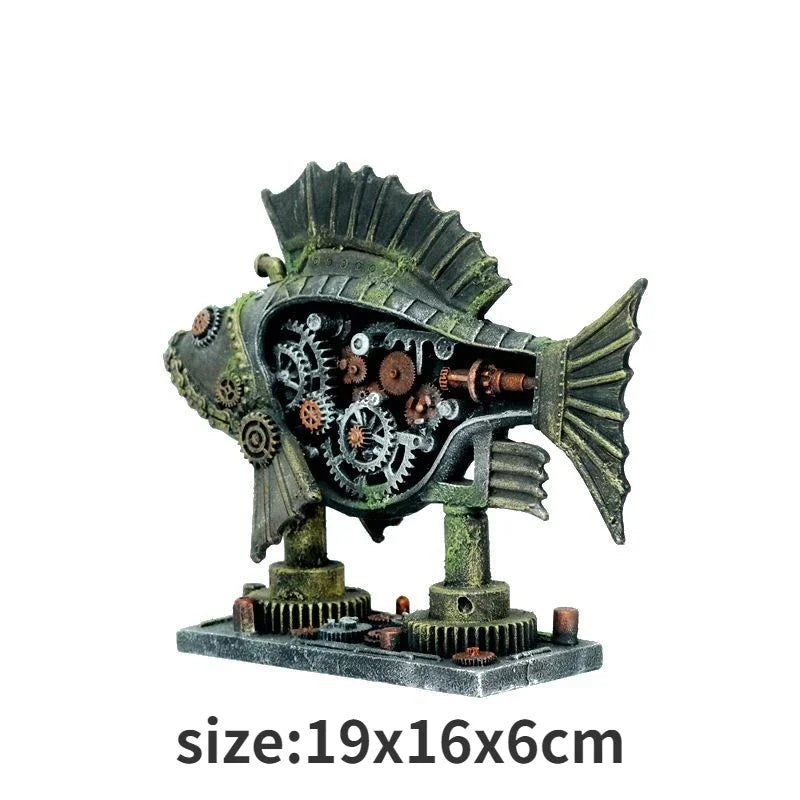 Transforming Robot Decoration Fish Tank Accessories Statue Car Dog Robot Mechanical Leopard Ornaments Aquarium Decoration Rock