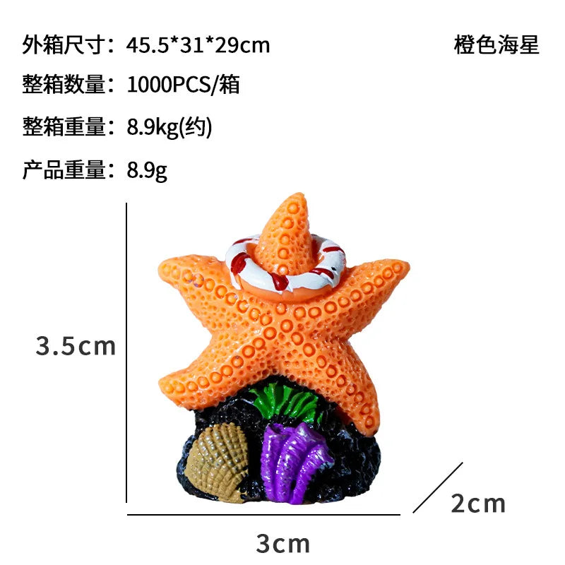 Artificial Coral Fish Tank Decoration Starfish Resin Reef Landscape Aquarium Decoration Accessories Craft Tabletop Ornaments