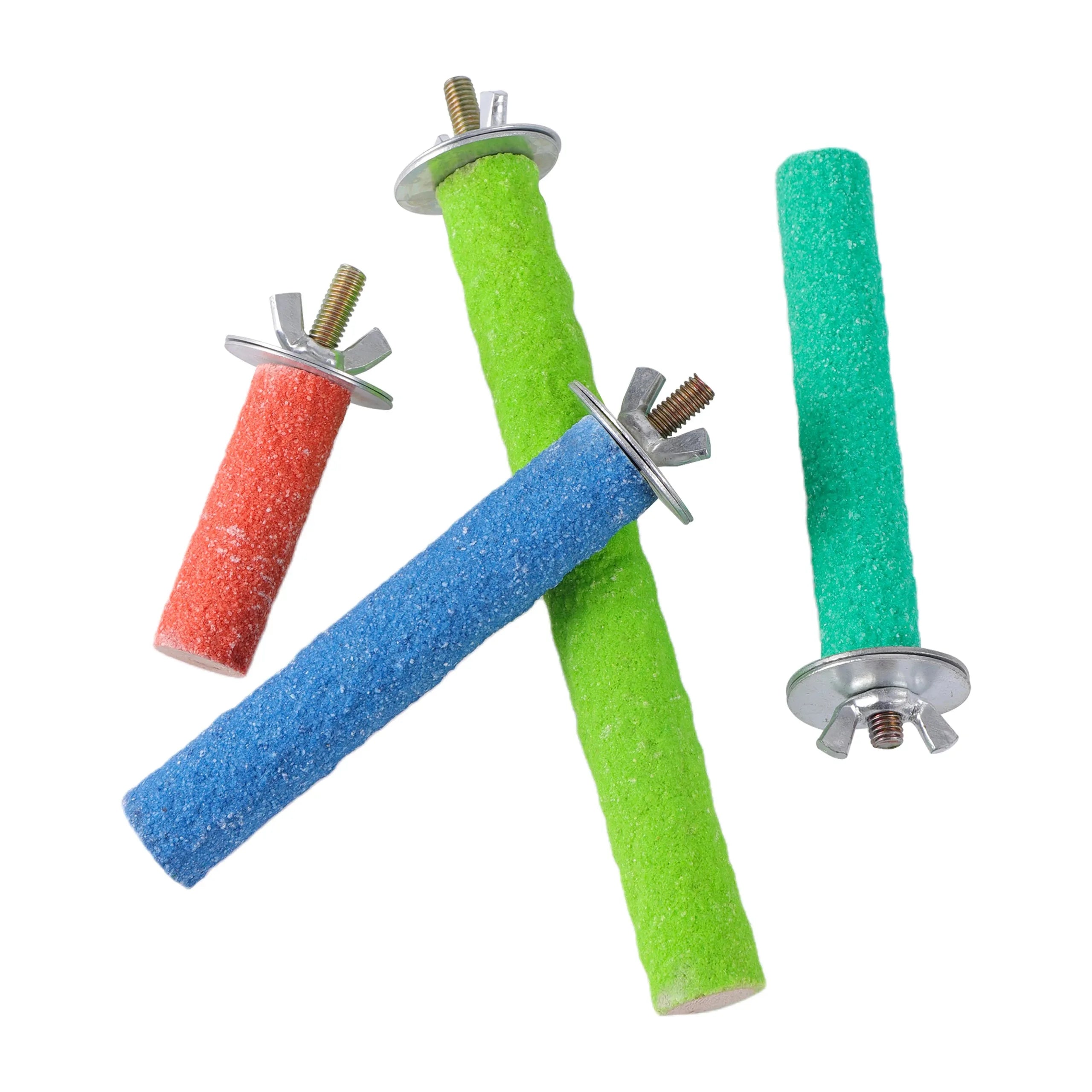 Pet Claw Grinding Stick Bird Cage Perch Stand Stick Parrot Stand Rod Claw Grinding Cleaning Toy Bird Perch Stand Random Colors