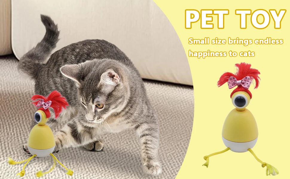 Rechargeable Automatic Laser Interactive Cat Toy with 360° Rotating Tumbler Kitten Toy, Touch Sensor and Silent Motor,
