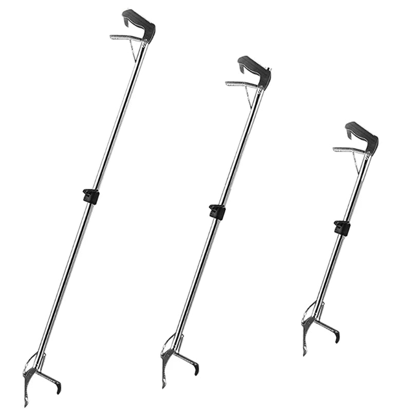 Heavy Duty Snake Tongs Reptile Grabber Stainless Steel Catcher Wide Jaw with Blunt Teeth Collapsible Design S/for M/L