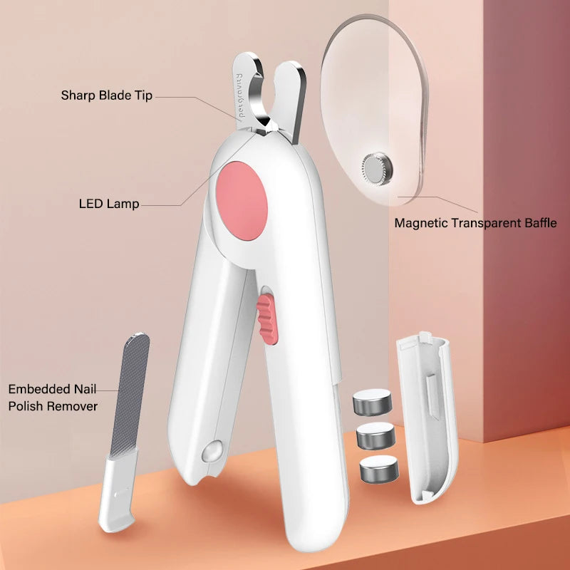 Professional Pet Nail Clipper Scissors With LED Light Cat Dog Nail Clippers Tool Scissors Nail Toeclaw Cutter Scissor Pet Supply